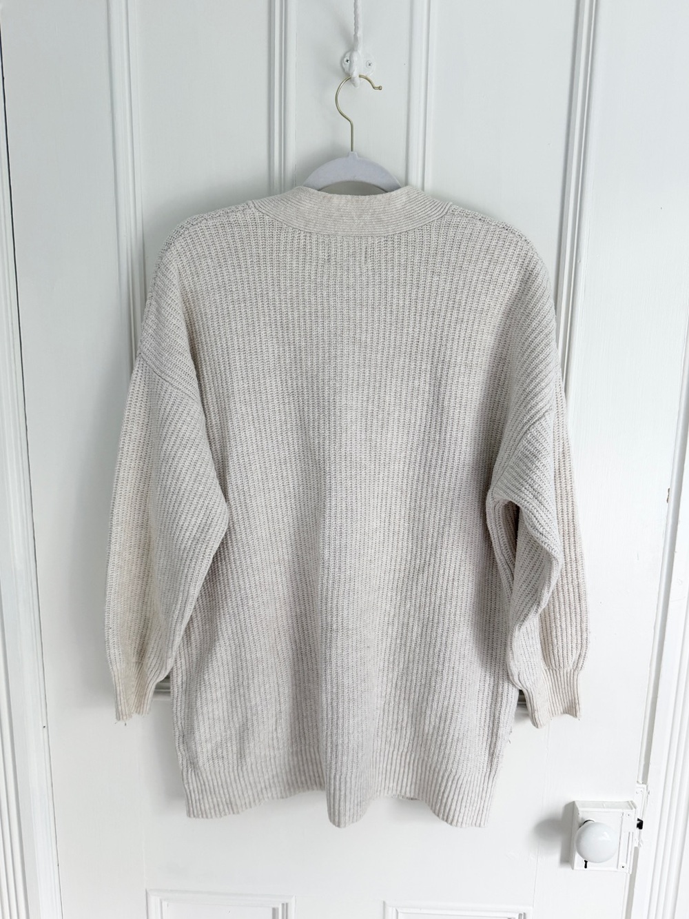 Aerie Oatmeal Oversized Ribbed Knit Cardigan – Size XS – Button Front - Picture 5 of 6